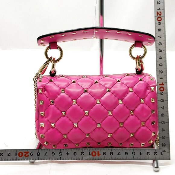 Authentic Valentino Garavani Pink Leather Shoulder Bag mn845-112525 - Picture 2 of 16